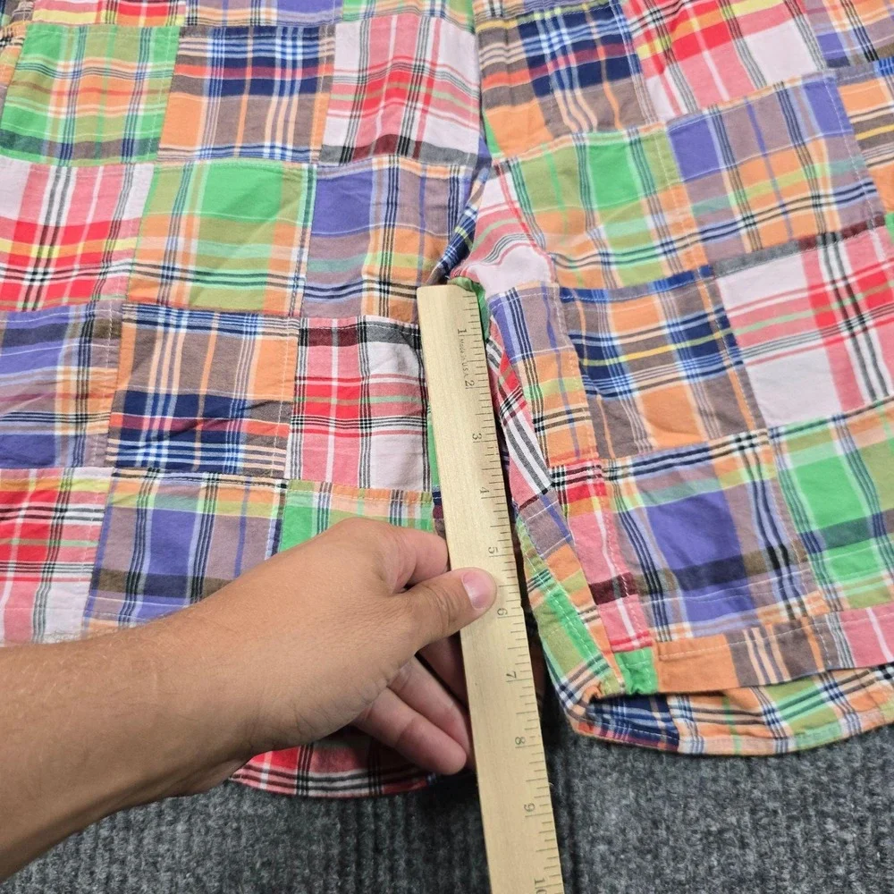 Polo Ralph Lauren Shorts Mens 36 Madras Patchwork Plaid Cotton Bermuda Golf